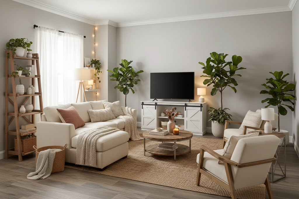 58 Farmhouse TV Stand with Sliding Barn Doors, Media Console with Adjustable Shelves & Cable Management for Living Room