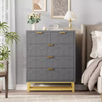 Cassettiera moderna a 5 cassetti con gambe in metallo, capiente organizer con cassetti per camera da letto, soggiorno e ingresso