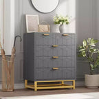 Cassettiera moderna a 5 cassetti con gambe in metallo, capiente organizer con cassetti per camera da letto, soggiorno e ingresso