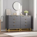 Cassettiera moderna a 5 cassetti con gambe in metallo, capiente organizer con cassetti per camera da letto, soggiorno e ingresso