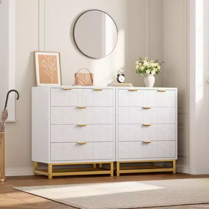 Modern 5-Drawer Dresser with Metal Legs,Wide Storage Chest Organizer for Bedroom, Living Room & Entryway