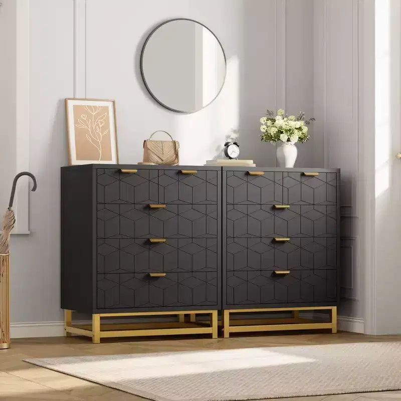 Modern 5-Drawer Dresser with Metal Legs,Wide Storage Chest Organizer for Bedroom, Living Room & Entryway