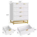 Cassettiera moderna a 5 cassetti con gambe in metallo, capiente organizer con cassetti per camera da letto, soggiorno e ingresso