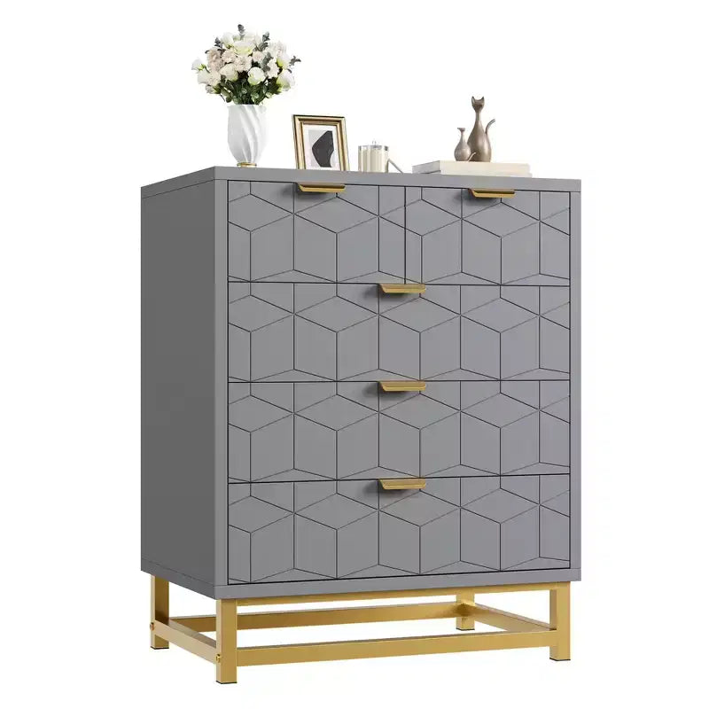 Modern 5-Drawer Dresser with Metal Legs,Wide Storage Chest Organizer for Bedroom, Living Room & Entryway