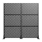 Divisorio per ambienti in acciaio zincato nero, 59x30x16, schermo privacy bifacciale a 5 pannelli