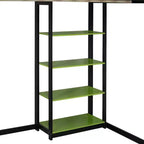 Hochbettgestell aus Massivholz mit Schreibtisch, Regalen, Steckdose und USB-/Type-C-Anschlüssen