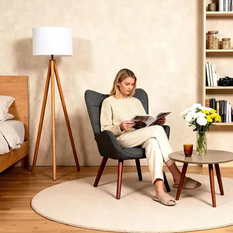 Mid Century Modern Upholstered Dining Chairs, with Back Support and Metal Legs, for Living Room, Bedroom