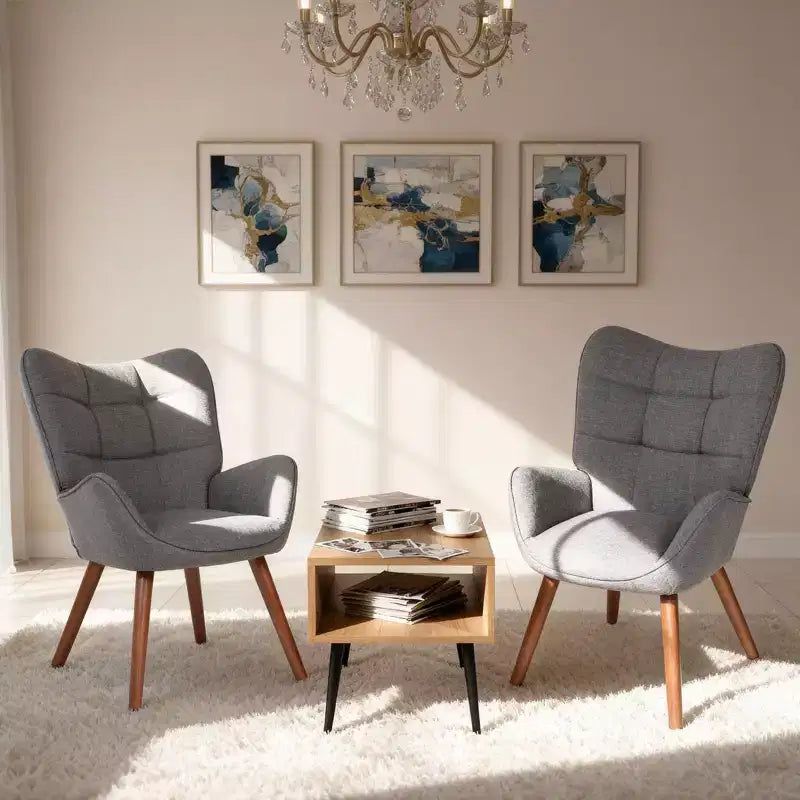 Mid Century Modern Upholstered Dining Chairs, with Back Support and Metal Legs, for Living Room, Bedroom
