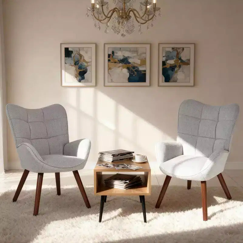 Mid Century Modern Upholstered Dining Chairs, with Back Support and Metal Legs, for Living Room, Bedroom