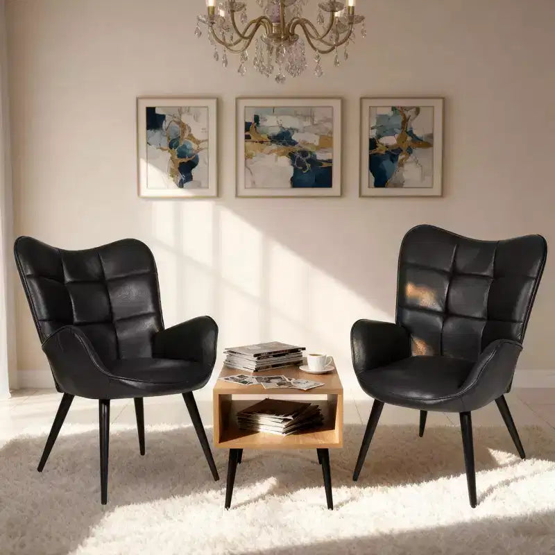 Mid Century Modern Upholstered Dining Chairs, with Back Support and Metal Legs, for Living Room, Bedroom