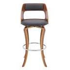 Drehbarer Barhocker aus Kunstleder und Holz