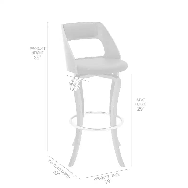Faux Leather and Wood Swivel Bar Stool