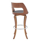 Drehbarer Barhocker aus Kunstleder und Holz
