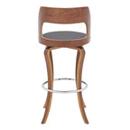 Drehbarer Barhocker aus Kunstleder und Holz