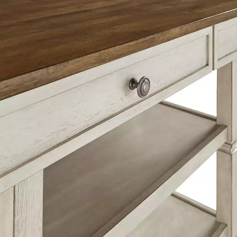 Two-Tone Kitchen Island With Oak Top