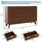 Cassettiera moderna a onde scanalate da 54, cassettiera in legno a 9 cassetti con maniglie in metallo e profilo curvo, elegante mobile TV per camera da letto, soggiorno e ingresso