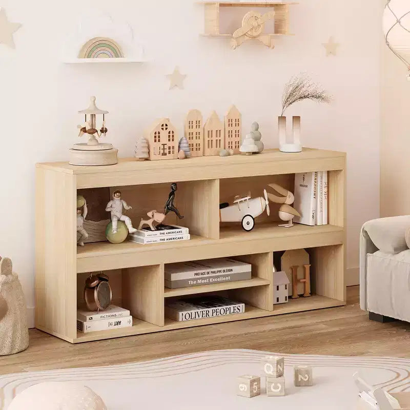 Toy Storage Organizer for Kids Room with Drawer, Wooden 6-Cube Bookcase & Toy Shelf, Cube Storage Organizer for Playhouse, Classroom & Nursery