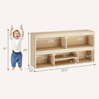 Organizer per riporre i giocattoli per la cameretta dei bambini con cassetto, libreria in legno a 6 vani e mensola per giocattoli, organizer a cubi per casetta dei giochi, aula e cameretta