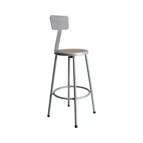 Hampden Furnishings 30" Felix Collection Steel Stool with Backrest Gray