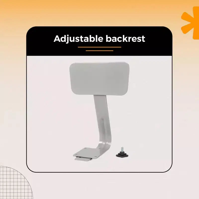 30" Felix Collection Steel Stool with Backrest Gray
