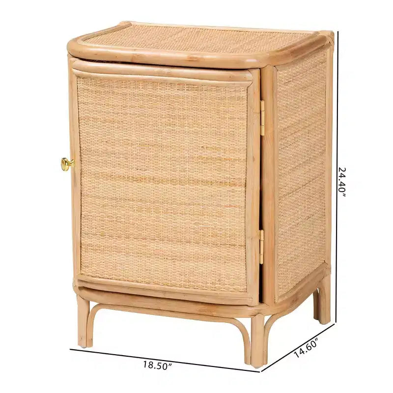 bali & pari Kiara Natural Rattan Nightstand Natural
