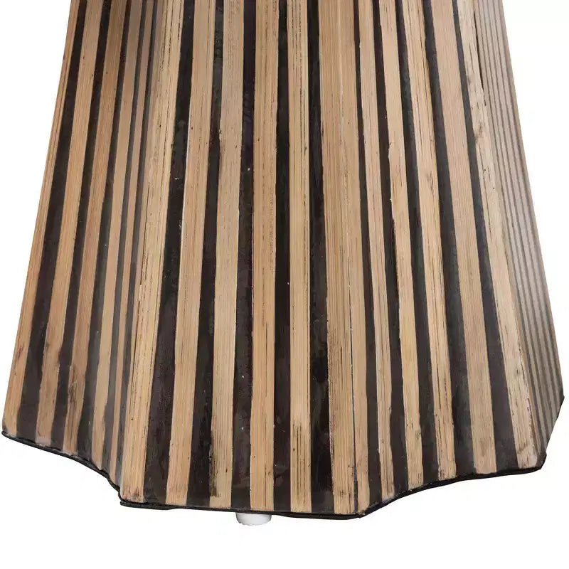 Two Tone Bamboo End Table Dark Brown/Natural Brown