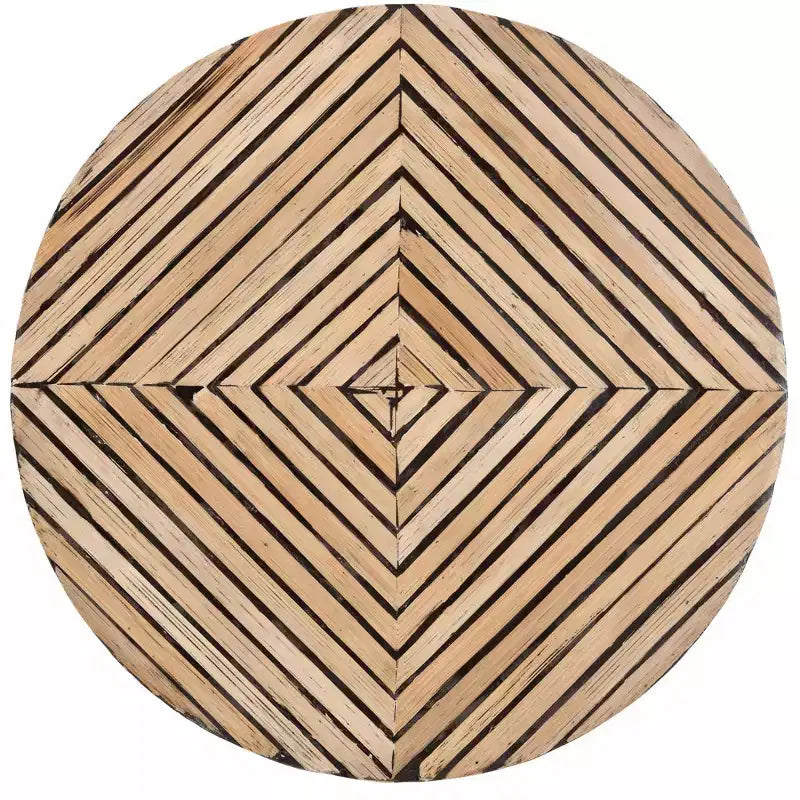 Two Tone Bamboo End Table Dark Brown/Natural Brown