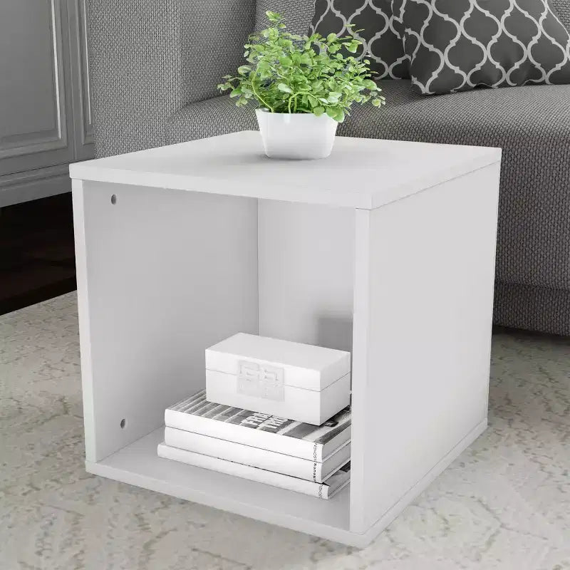 Hasting Home Contemporary Stackable Modular Cube End Table