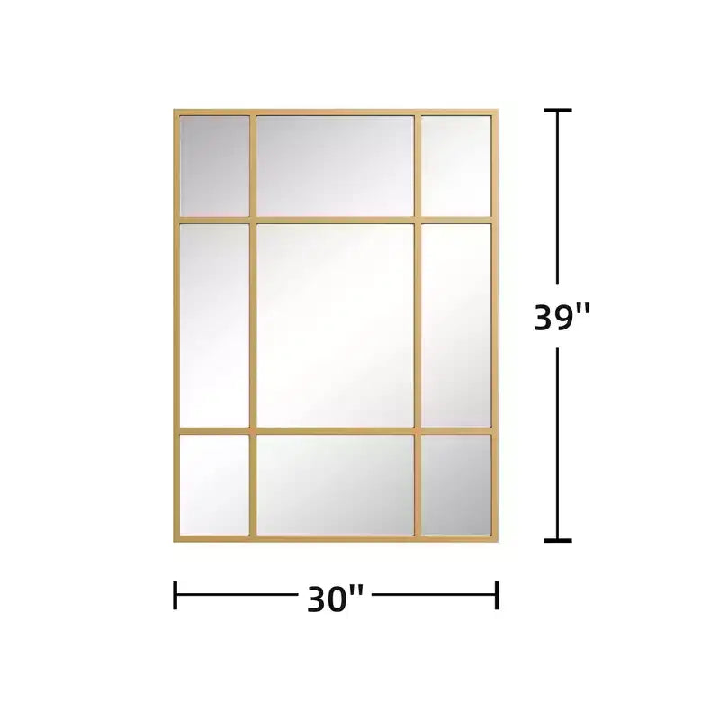 Rectangle Metal Windowpane Mirror Decorative Wall Mirror Large Hanging Mirror