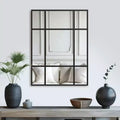 Rectangle Metal Windowpane Mirror Decorative Wall Mirror Large Hanging Mirror