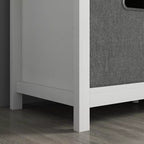 Schoenenbank met kussen, opbergbank voor de hal met gewatteerde zitting, 2 laden en verstelbare plank voor hal, woonkamer en slaapkamer, wit