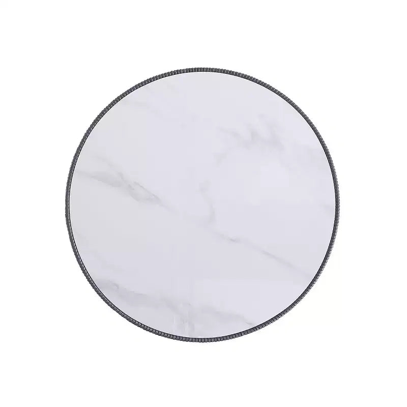 Leatherette Upholstered Coffee Table with Faux Marble Tabletop