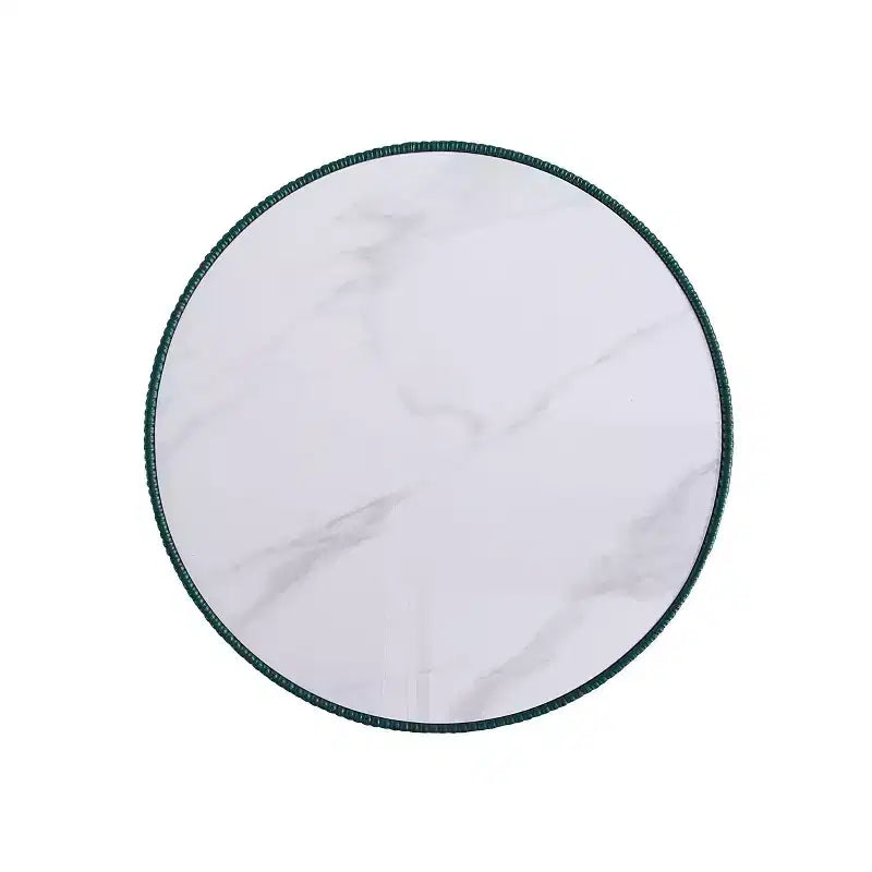 Leatherette Upholstered Coffee Table with Faux Marble Tabletop
