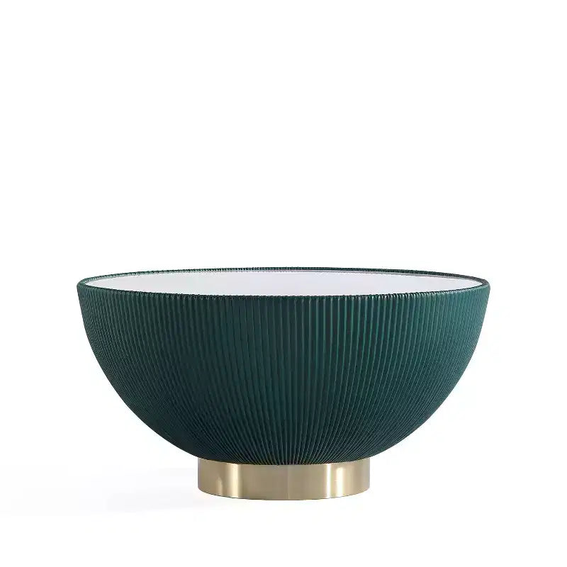 Leatherette Upholstered Coffee Table with Faux Marble Tabletop