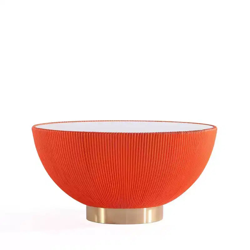 Leatherette Upholstered Coffee Table with Faux Marble Tabletop