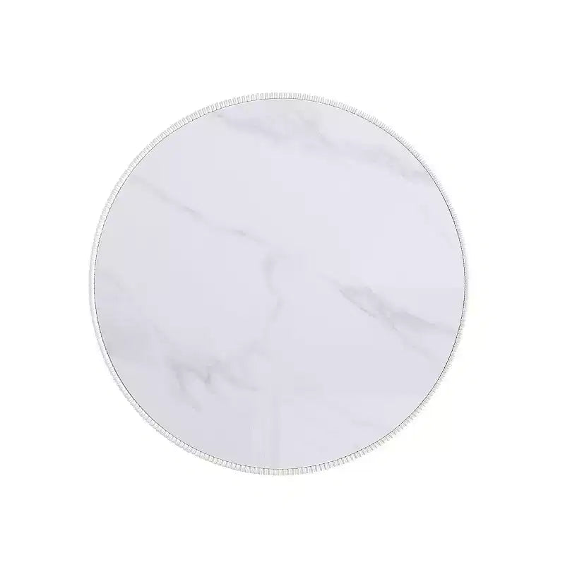 Leatherette Upholstered Coffee Table with Faux Marble Tabletop