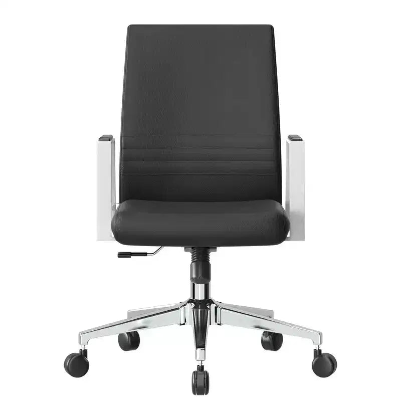 Modern Leather Office Chair - Swivel & Tilt Ergonomic Desk Chair with Iron Frame - Home Office