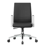 Moderne leren bureaustoel - draaibaar en kantelbaar ergonomisch bureauchair met ijzeren frame - thuiskantoor