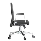 Moderne leren bureaustoel - draaibaar en kantelbaar ergonomisch bureauchair met ijzeren frame - thuiskantoor