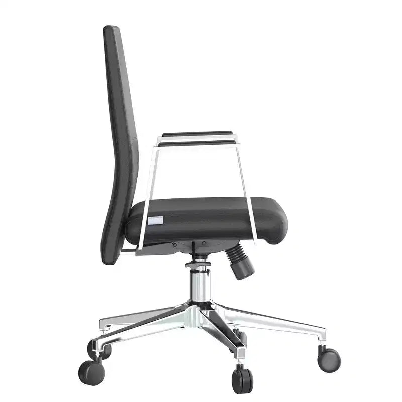 Modern Leather Office Chair - Swivel & Tilt Ergonomic Desk Chair with Iron Frame - Home Office