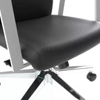 Moderne leren bureaustoel - draaibaar en kantelbaar ergonomisch bureauchair met ijzeren frame - thuiskantoor