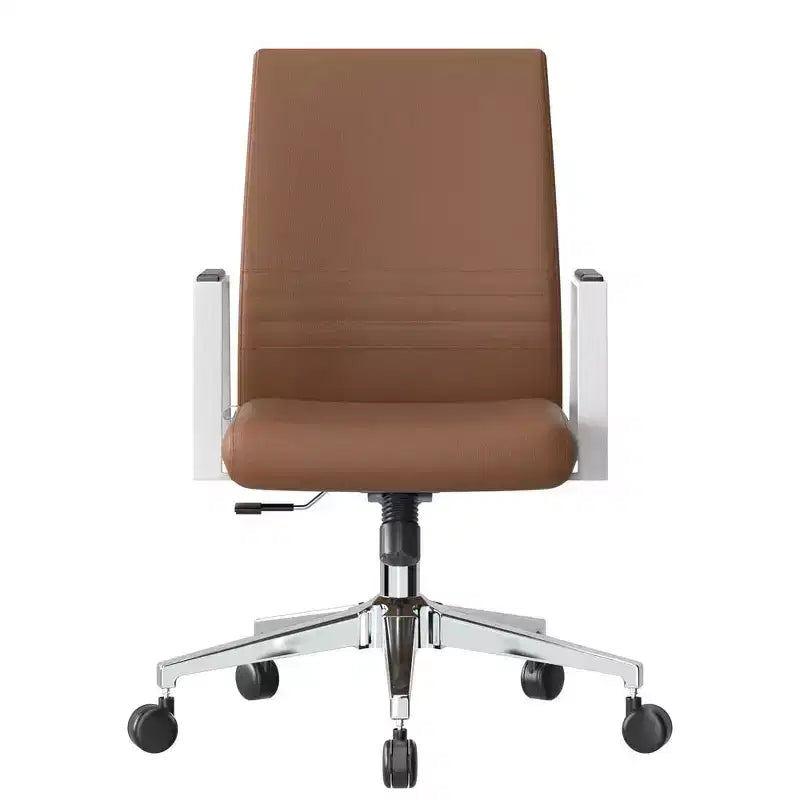 Modern Leather Office Chair - Swivel & Tilt Ergonomic Desk Chair with Iron Frame - Home Office