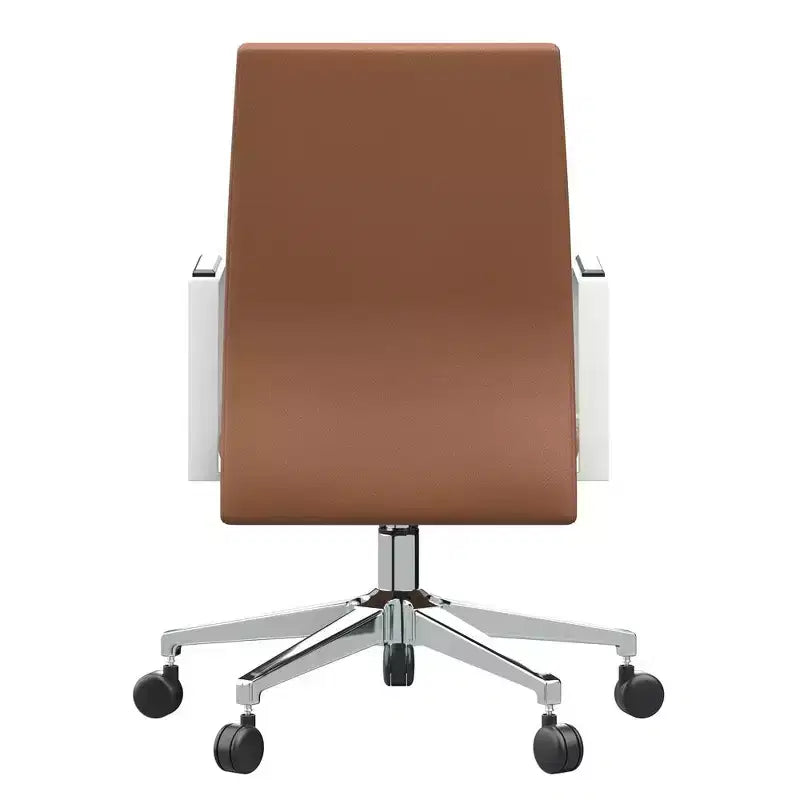 Modern Leather Office Chair - Swivel & Tilt Ergonomic Desk Chair with Iron Frame - Home Office