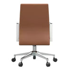 Moderne leren bureaustoel - draaibaar en kantelbaar ergonomisch bureauchair met ijzeren frame - thuiskantoor