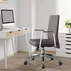 Moderne leren bureaustoel - draaibaar en kantelbaar ergonomisch bureauchair met ijzeren frame - thuiskantoor