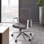 Moderne leren bureaustoel - draaibaar en kantelbaar ergonomisch bureauchair met ijzeren frame - thuiskantoor