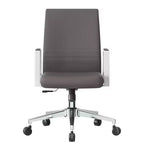 Moderne leren bureaustoel - draaibaar en kantelbaar ergonomisch bureauchair met ijzeren frame - thuiskantoor
