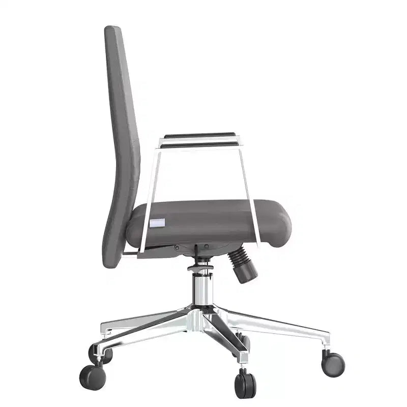 Modern Leather Office Chair - Swivel & Tilt Ergonomic Desk Chair with Iron Frame - Home Office