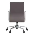 Moderne leren bureaustoel - draaibaar en kantelbaar ergonomisch bureauchair met ijzeren frame - thuiskantoor