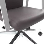 Moderne leren bureaustoel - draaibaar en kantelbaar ergonomisch bureauchair met ijzeren frame - thuiskantoor